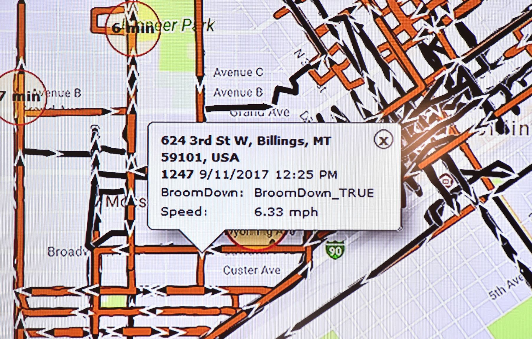 Tracking screen shot